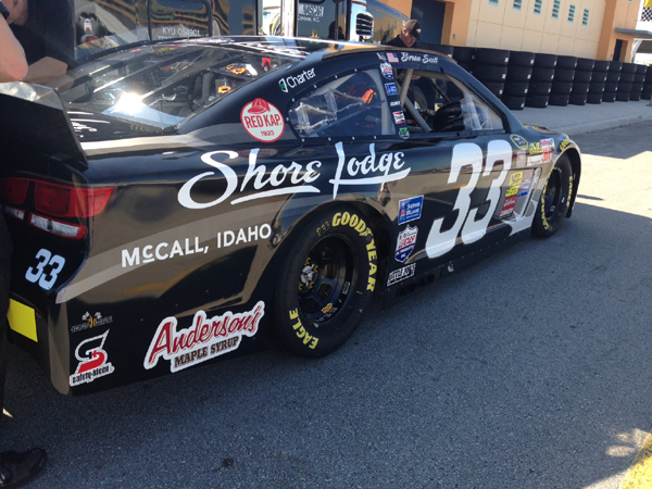 Brian Scott's Sprint Cup car for the Homestead 2014 fall race, with Shore Lodge and Anderson's Maple Syrup.